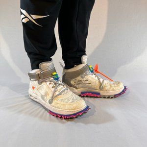 Mens 11 Nike Off-White x Air Force 1 Mid  Clear/White